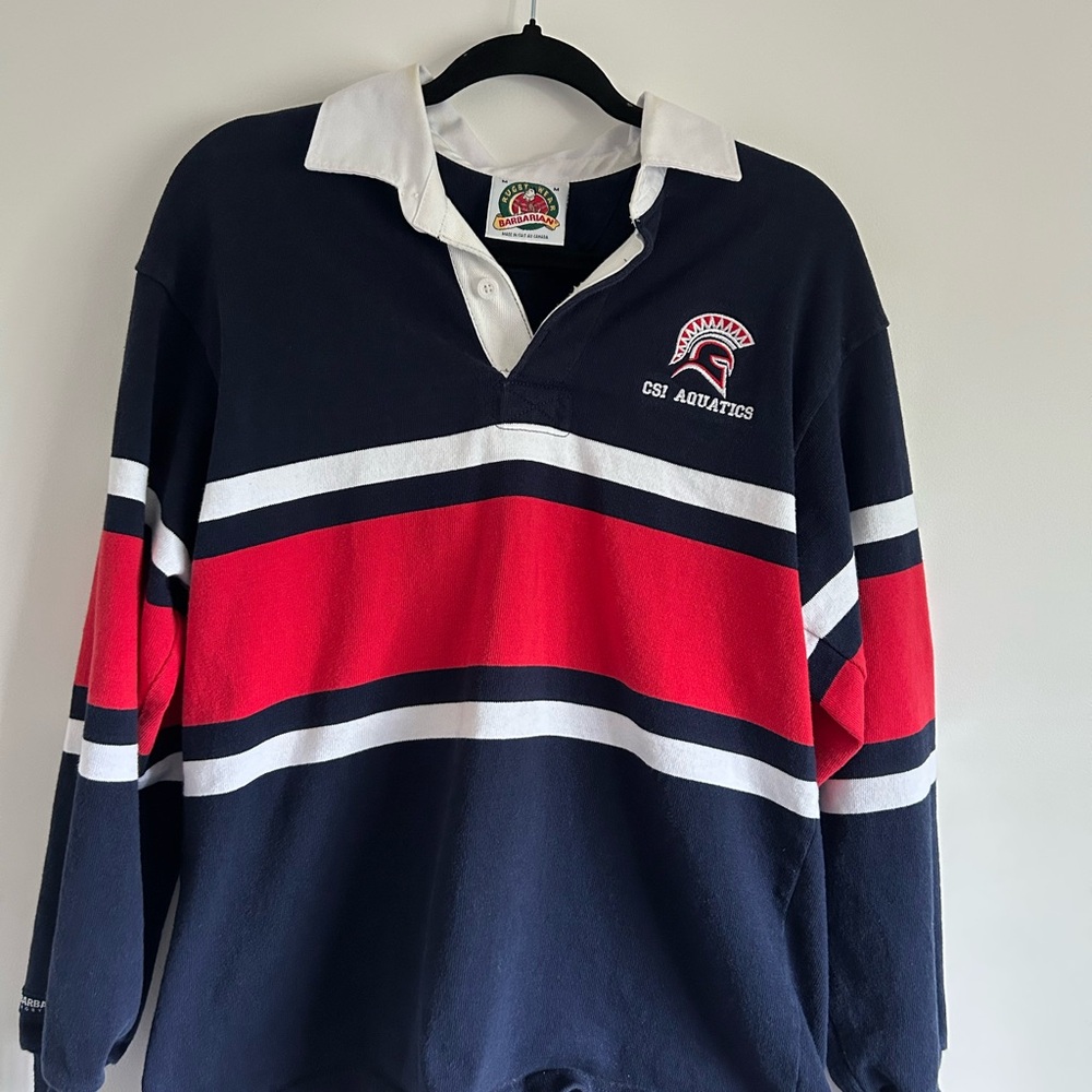Navy & Red Rugby Polo Shirt
